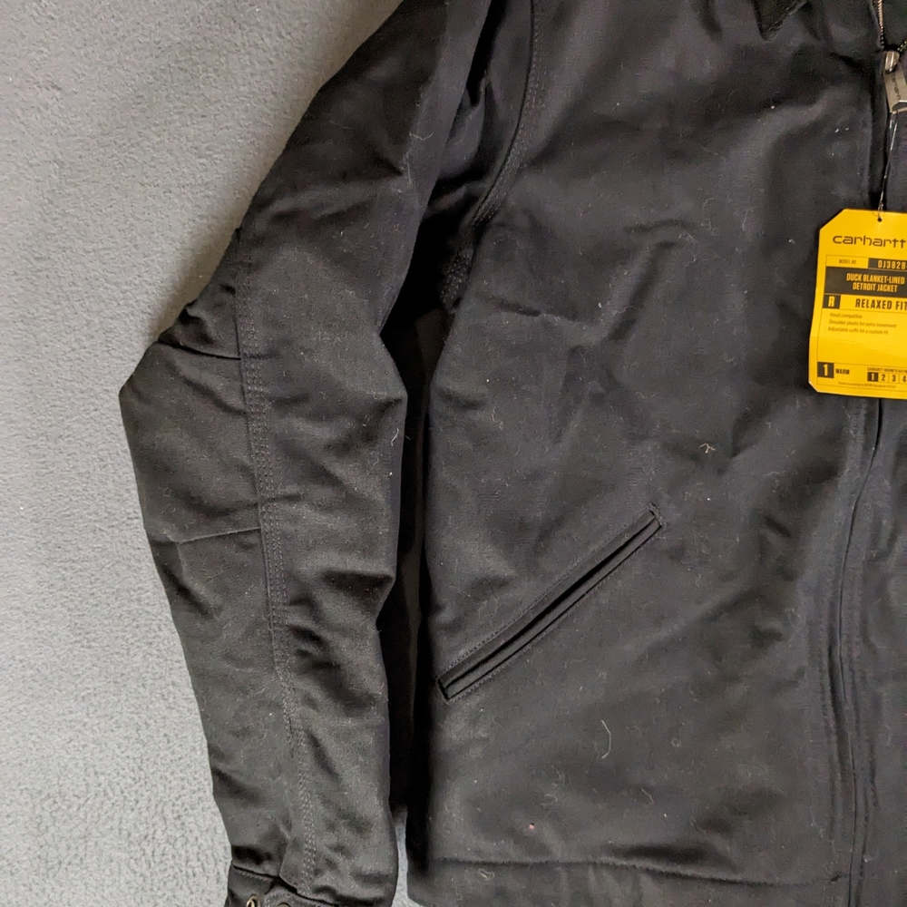 Carhartt Men's Black Canvas Jacket Flannel Lined FedEx Relaxed Fit Size Medium - Picture 4 of 12